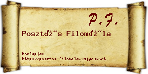 Posztós Filoméla névjegykártya